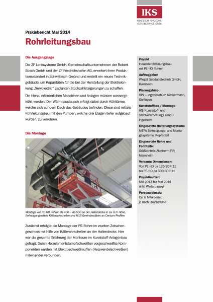 Praxisbericht zum PE-Rohrleitungsbau aus Kunststoff